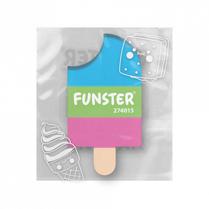 Ластик фигурный FUNSTER (ФАНСТЕР) "АЙСКРИМ", 55х29х12 мм, цвета ассорти, экологичный ПВХ, пакет, 274015