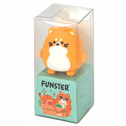 Точилка фигурная FUNSTER (ФАНСТЕР) "Пухлый кот", 1 отверстие, ассорти, в дисплее, 274056