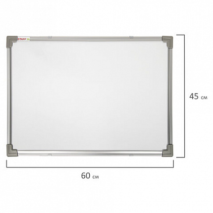 Доска магнитно-маркерная 45х60 см, металлическая рамка, STAFF ECO, 238136