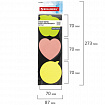 Блок самоклеящийся (стикеры), фигурный BRAUBERG, НЕОНОВЫЙ "Ассорти", 3 цвета х 50 листов, европодвес, 122711
