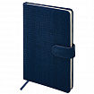 Еженедельник датированный 2026 А5 145х215 мм, BRAUBERG "Augustus", под кожу, темно-синий, 117164