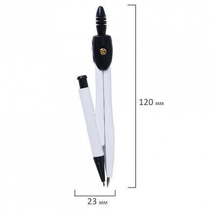 Готовальня ПИФАГОР, 8 предметов: циркуль 120 мм, чертежные принадлежности, металлический пенал, 210859