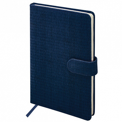 Еженедельник датированный 2026 А5 145х215 мм, BRAUBERG "Augustus", под кожу, темно-синий, 117164