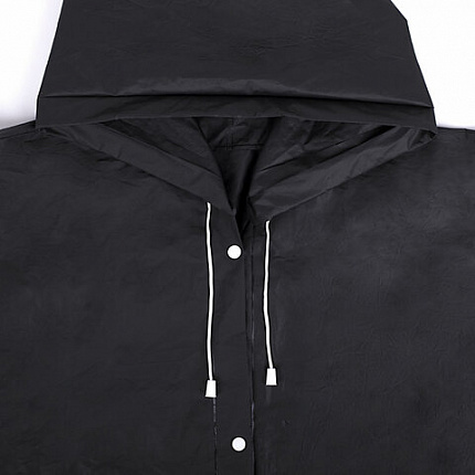 Дождевик плащ на кнопках, EVA, многоразовый прочный, чехол в комплекте, универсальный размер, черный, SHAMAANI (ШАМААНИ), 610932