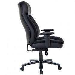 Кресло офисное CHAIRMAN CH 414, НАГРУЗКА до 180 кг, пружинный блок в сиденье, ткань/экокожа, черное, 7145955