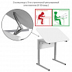 Стол-парта 1-местный, регулируемый угол, СУТ.54-01, 600х500х640-780 мм, рост 4-6, серый каркас, ЛДСП белая