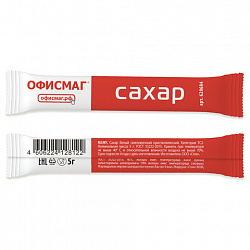 Сахар порционный ОФИСМАГ в стиках по 5 г, 200 штук, 620684