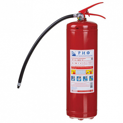 Огнетушитель порошковый ОП-5, АВСЕ (твердые, жидкие, газообразные, электрические) закачной, индивидуальный короб, РИФ