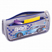 Пенал мягкий ЮНЛАНДИЯ, 2 отделения, полиэстер, "Car champion", серый, 21х6х9 см, 228983