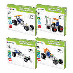 Конструктор металлический "Машинки" 4 вида ассорти, BAMBOX (БАМБОКС), 666367