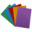 Пористая резина/фоамиран А4, 2 мм, НАБОР, 5 листов, 5 цветов, яркие цвета, блестки, ОСТРОВ СОКРОВИЩ, 660078