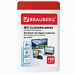 Салфетки для электронных устройств универсальные BRAUBERG, компактная туба 100 шт., влажные, 512810