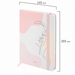 Ежедневник недатированный с резинкой А5 145х203 мм, BRAUBERG, твердый, фольга, 128 л., "Figure", 116297