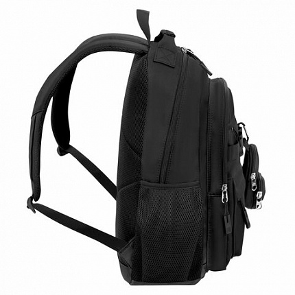 Рюкзак HEIKKI FUSION (ХЕЙКИ) универсальный, 2 отделения, отделение для ноутбука, c КОШЕЛЬКОМ, черный, 44х31х14 см, 273866