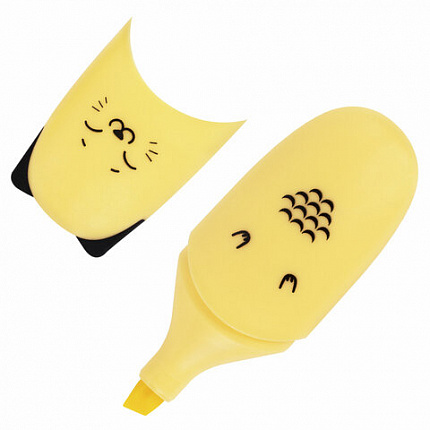 Набор текстовыделителей мини 6 ЦВЕТОВ BRAUBERG KIDS "CUTE CATS PASTEL", линия 1-5 мм, 152436