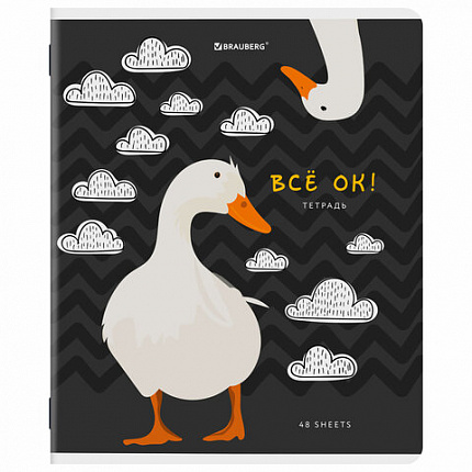 Тетрадь А5, 48 л., BRAUBERG, скоба, клетка, TWIN-лак, "КУРЛЫК И ВСЕ ВСЕ ВСЕ", (микс в ПУ), 405338