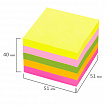 Блок самоклеящийся (стикеры) STAFF, НЕОНОВЫЙ, 51х51 мм, 400 листов, 5 цветов, 129349
