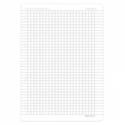 Сменный блок для тетради на кольцах А5 120 л., BRAUBERG, ПОВЫШЕННОЙ ПЛОТНОСТИ, белый, 403638