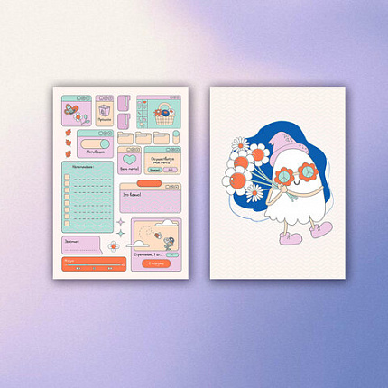 Стикербук для скрапбукинга А5, 6 листов, 150 цветных стикеров, на скрепке, BRAUBERG, "Bullet Journal", 666052