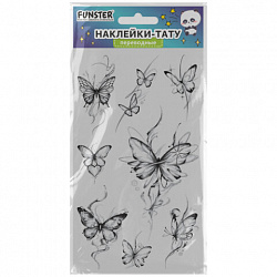 Наклейки-тату переводные "Цветные", 20,5х10 см, ассорти 12 видов, FUNSTER (ФАНСТЕР), 666105