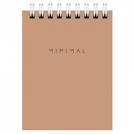 Блокнот МАЛЫЙ ФОРМАТ А7 75х105 мм, 40 л., гребень, картон, клетка, BRAUBERG "Minimal Classic", 116430