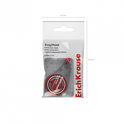 Корректирующая лента ERICH KRAUSE "Easy Mask" 5 мм х 7м, корпус ассорти, европодвес, 53195