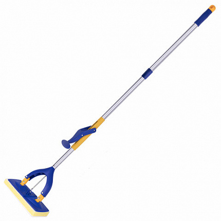 Швабра самоотжимная, механизм "Бабочка", насадка спонж/микрофибра 26 см, телескопический черенок 115 см, LAIMA, 601468