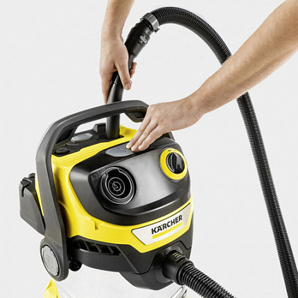 Пылесос хозяйственный KARCHER WD 5 S, мусоросборник 25л, мощность 1100Вт, желтый, 1.6, 1.628-350.0