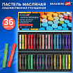 Пастель масляная BRAUBERG ART "Секреты художника", УТОЛЩЕННАЯ, 36 цветов, круглое сечение, 182001