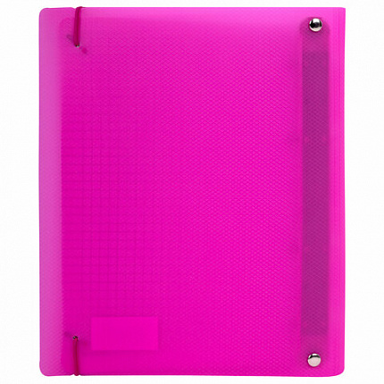 Тетрадь на кольцах А5 175х220мм, 120л, пластик, с резинкой, BRAUBERG, Розовый, 404622