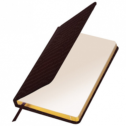 Ежедневник недатированный А5 138х213 мм BRAUBERG "Comodo" под кожу, 160 л., темно-коричневый, 123838