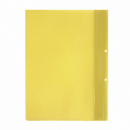 Скоросшиватель пластиковый с перфорацией STAFF, А4, 100/120 мкм, желтый, 271716