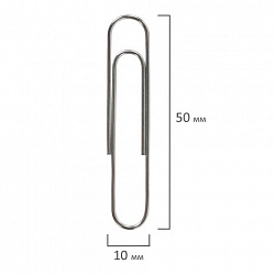 Скрепки большие 50 мм, BRAUBERG, оцинкованные, 50 шт., в картонной коробке, 227589