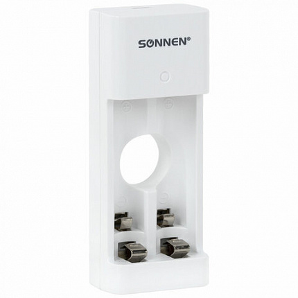 Батарейки аккумуляторные Ni-Mh с зарядным устройством пальчиковые 2 шт., AA 2700 mAh, SONNEN, 454239