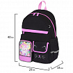 Рюкзак BRAUBERG PASTEL с термонашивками в комплекте, "Black kitty", черный, 40х29х14 см, 273128
