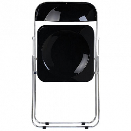 Стул складной глянцевый черный BRABIX "Style CF-015", хромированный каркас, пластик, 533248