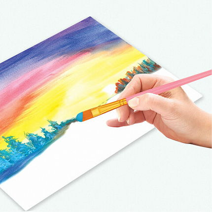 Кисти набор 10 шт., синтетика, розовые, № 2/0-8 (Круглые; Овальные; Плоские; Лайнеры), WBZ, 201088