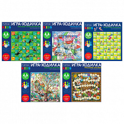Игра-ходилка настольная детская, АССОРТИ, 5 сюжетов, HATBER
