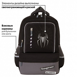 Рюкзак BRAUBERG STAR, 1 отделение, 5 карманов, "Spider", черный, 40х29х13 см, 229978