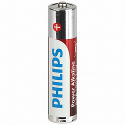 Батарейки алкалиновые "мизинчиковые" КОМПЛЕКТ 4 шт., PHILIPS Power Alkaline, ААА (LR03,15А), блистер, Б0062736