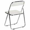 Стул складной глянцевый белый BRABIX "Style CF-015", хромированный каркас, пластик, 533249