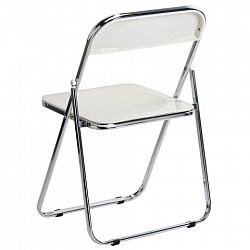 Стул складной глянцевый белый BRABIX "Style CF-015", хромированный каркас, пластик, 533249