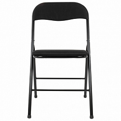 Стул складной BRABIX "Golf CF-007", чёрный каркас, чёрная ткань, 532892