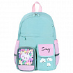 Рюкзак BRAUBERG PASTEL с термонашивками в комплекте, "Funny clouds", мятный, 40х29х14 см, 271421