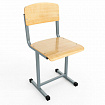 Стул ученический нерегулируемый ШМ.С6.С, 380х380х790 мм, рост 6, серый каркас, фанера