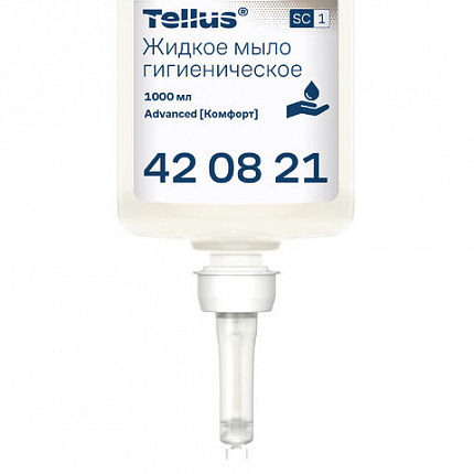 Картридж с жидким мылом одноразовый Tellus/TORK (Система S1) Advanced, 1 л, гигиенический эффект, 420821, 420820,420821
