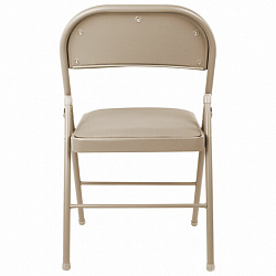 Стулья складные BRABIX "Golf Plus CF-003" КОМФОРТ, КОМПЛЕКТ 4шт., бежевый каркас, кожзам бежевый, 533033