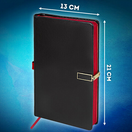 Скетчбук, слоновая кость 140 г/м2 130х210 мм, 80 л., КОЖЗАМ, застежка металл, BRAUBERG ART CLASSIC, "Inspiration", под кожу, черный, 116464