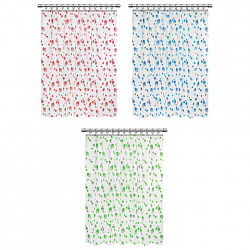 Шторка для ванной PEVA, 180х180 см, кольца в комплекте, дизайн ассорти, МОРЕ, WBZ (ВБЗ), 700069