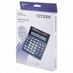 Калькулятор настольный CITIZEN SDC-554S (199x153 мм), 14 разрядов, двойное питание